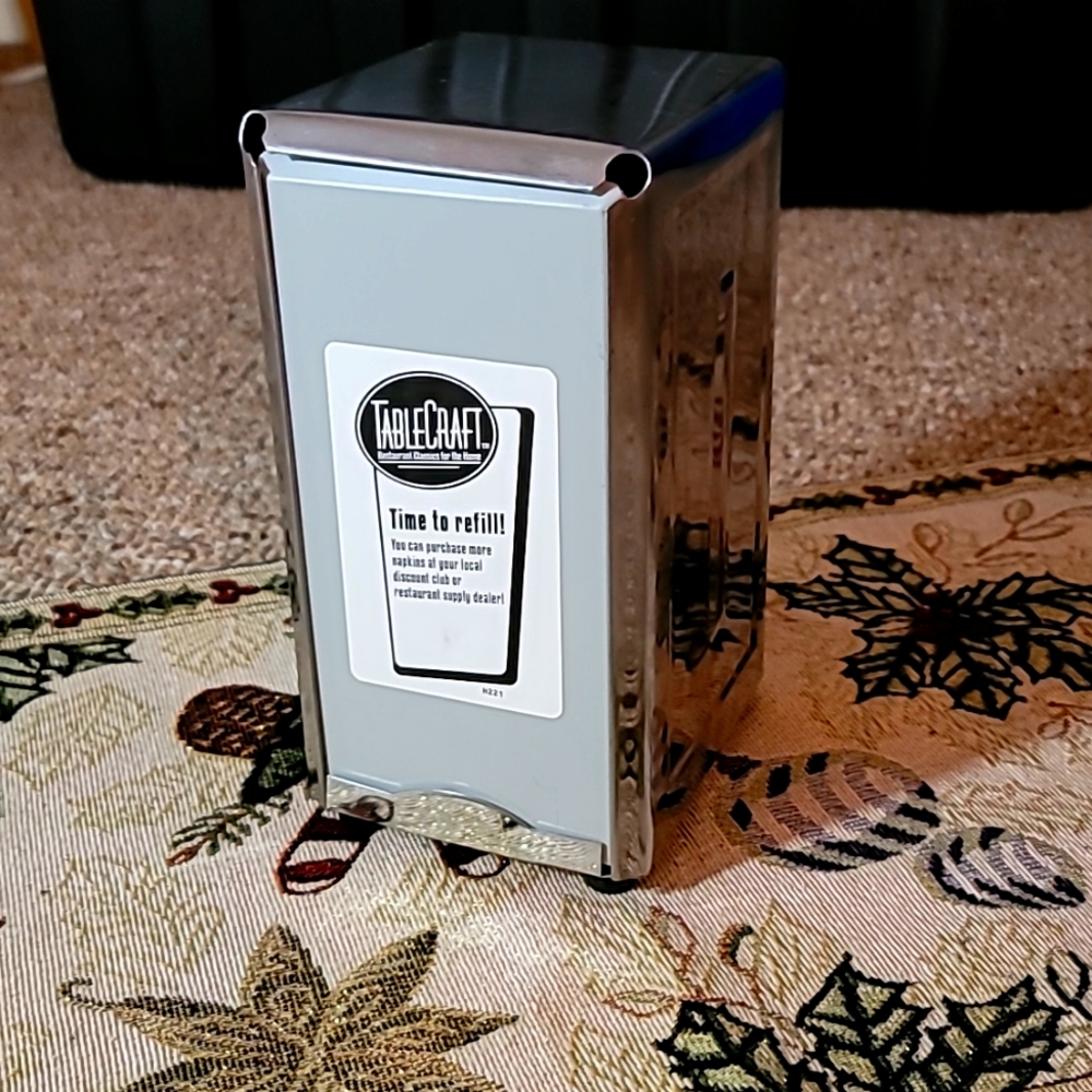 Gently loved Restaurant style napkin dispenser by table craft Rubber legs MINT